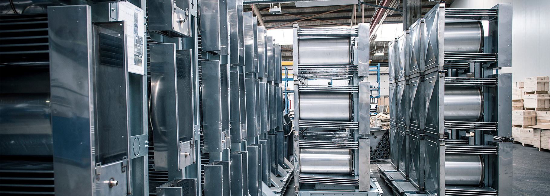 Stock of gas-fired heating modules at the Mark factory