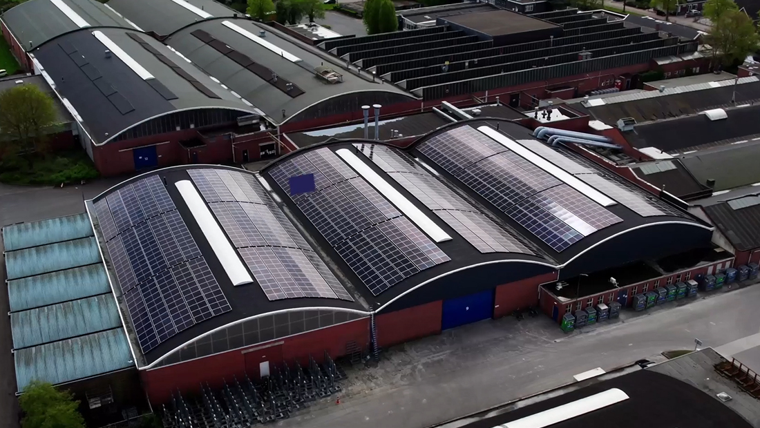 970 solar panels installed on the Mark Climate Technology factory hall