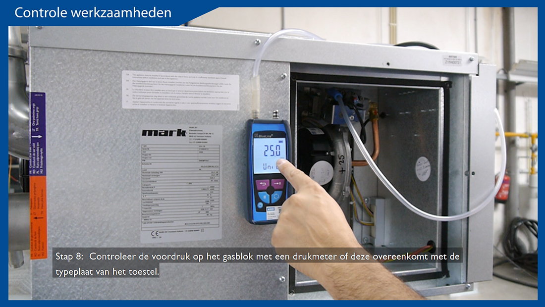 Bekijk de instructievideo voor het in bedrijf stellen van een Mark GS+ gasgestookte luchtverwarmer (type 35 - 150).