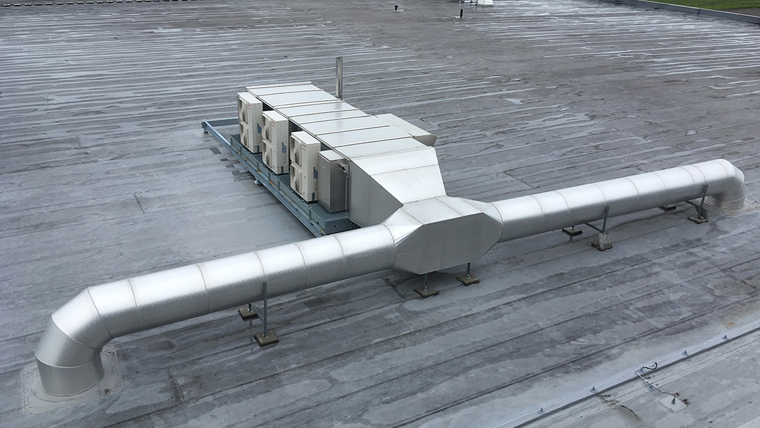 Mark AHU luchtgroepen kunnen ook geleverd worden met een geïntegreerde warmtepomp