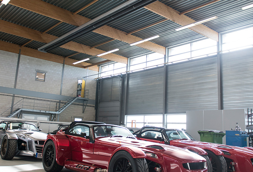 Donkervoort heated by radiant tube heaters from Mark