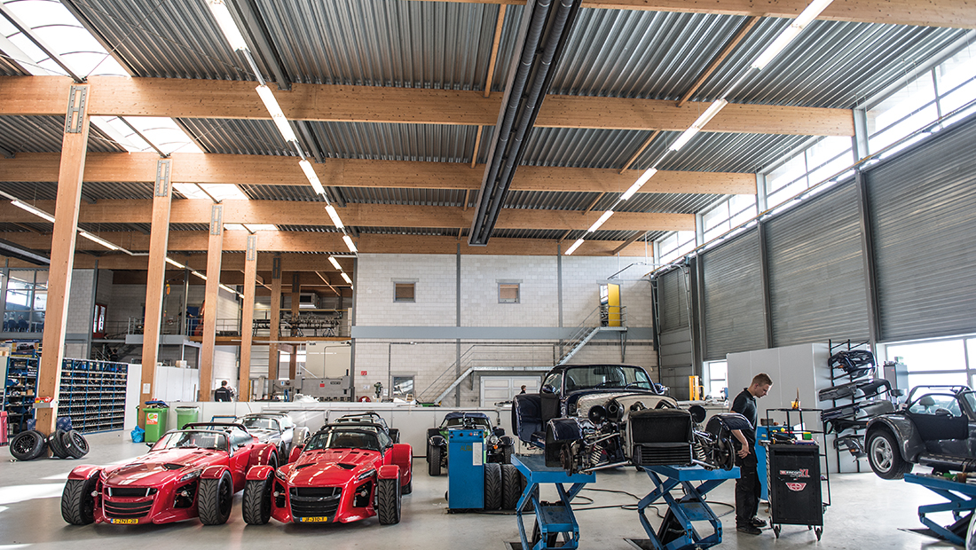 Mark INFRA LINE radiant heaters for Donkervoort Automobielen BV