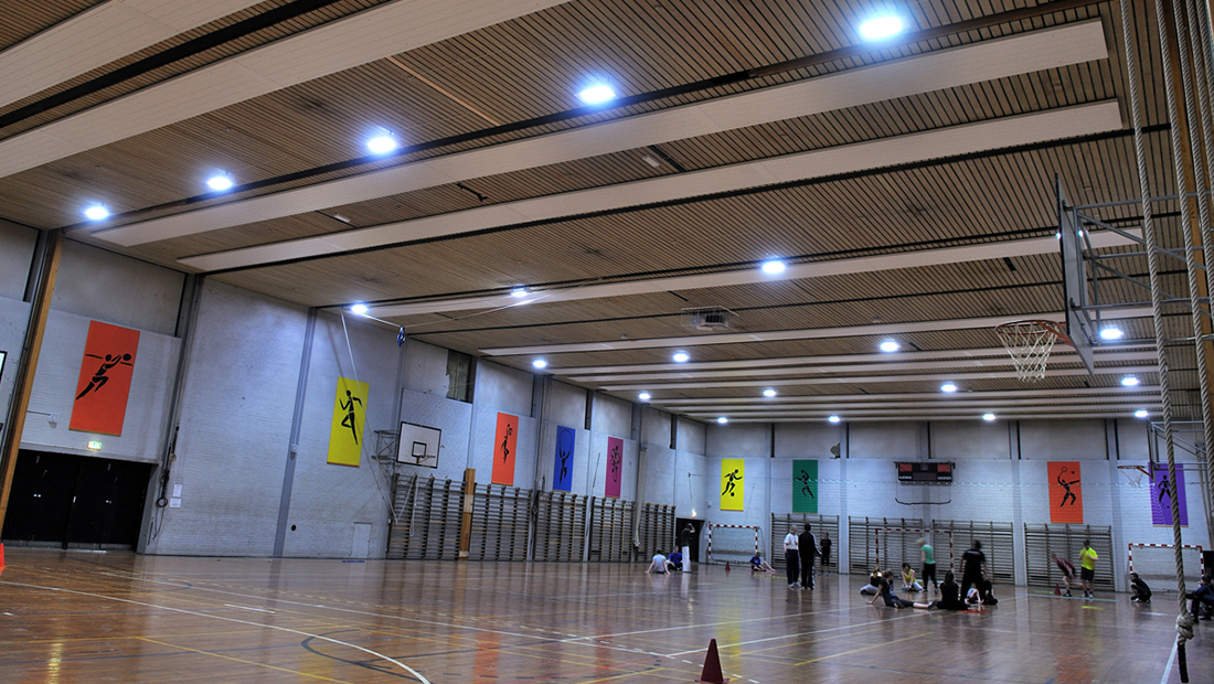Radiant panels are very suitable for use in sports halls and gyms.