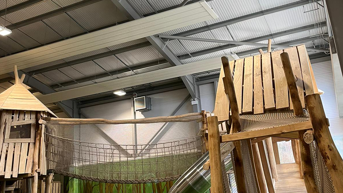 Indoor Playground heated with Mark radiant panels