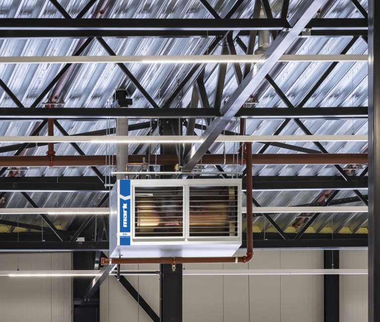 Air heating for large spaces