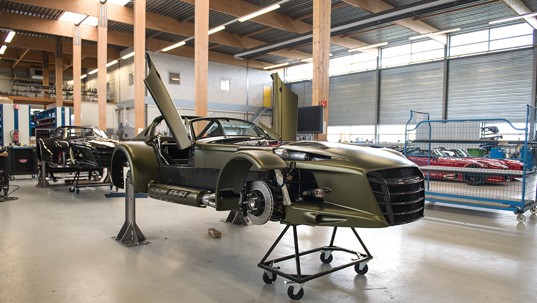 Mark INFRA LINE radiant heaters for Donkervoort Automobielen BV