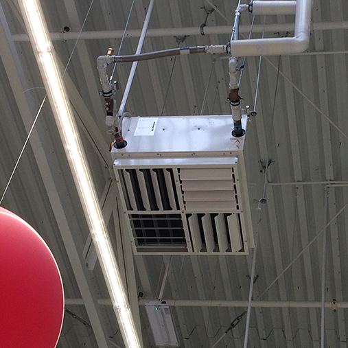 Water-supplied air heating