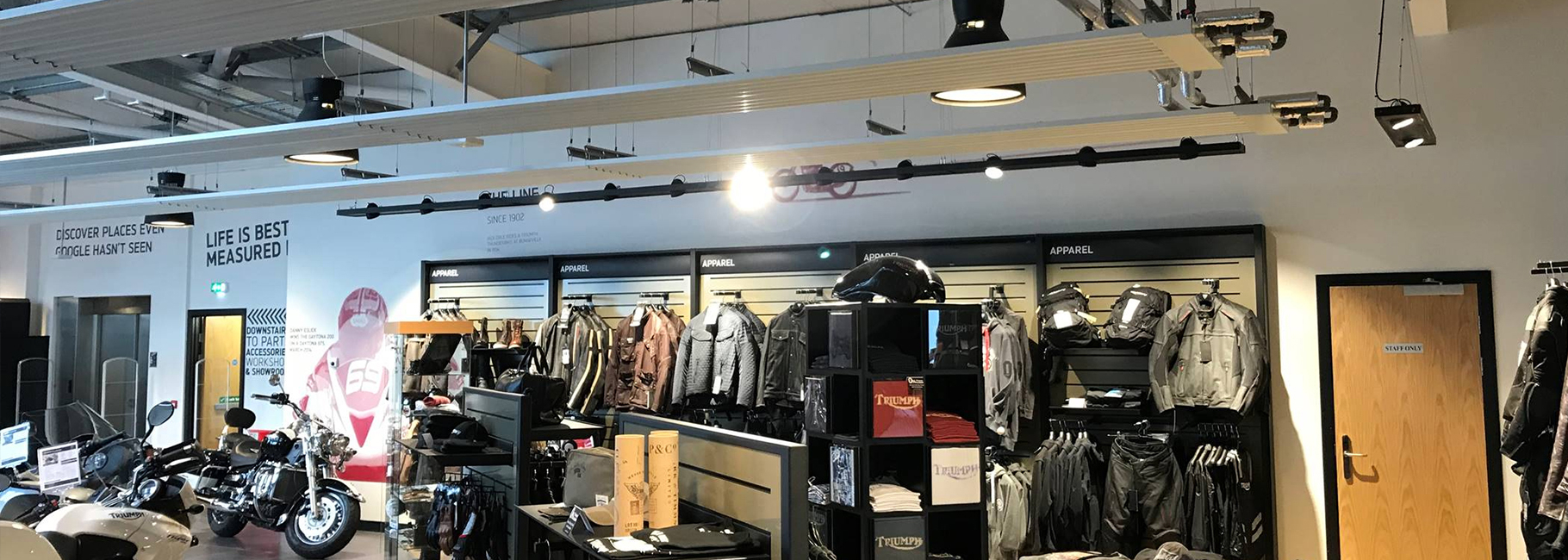 Clothing department showroom West Coast Motors